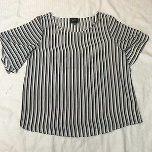 Womens W5 Black and White Striped Blouse